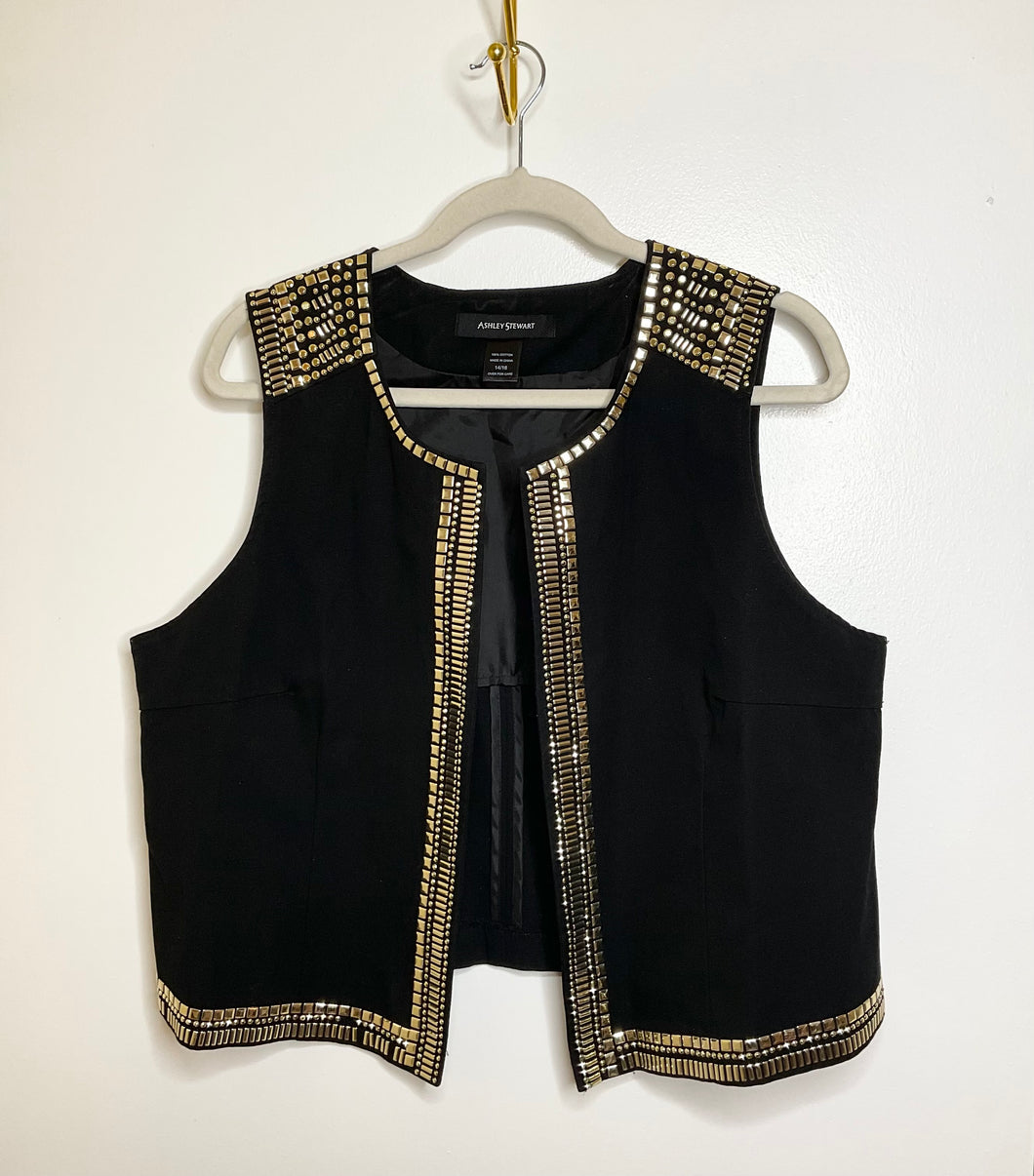 Black & Gold Studded Vest (US14/16)