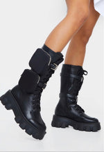 Load image into Gallery viewer, Black Combat Style/Biker Boots (US9)
