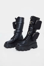 Load image into Gallery viewer, Black Combat Style/Biker Boots (US9)
