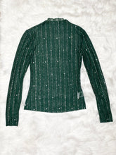Load image into Gallery viewer, Emerald Green Sheer Top (S)
