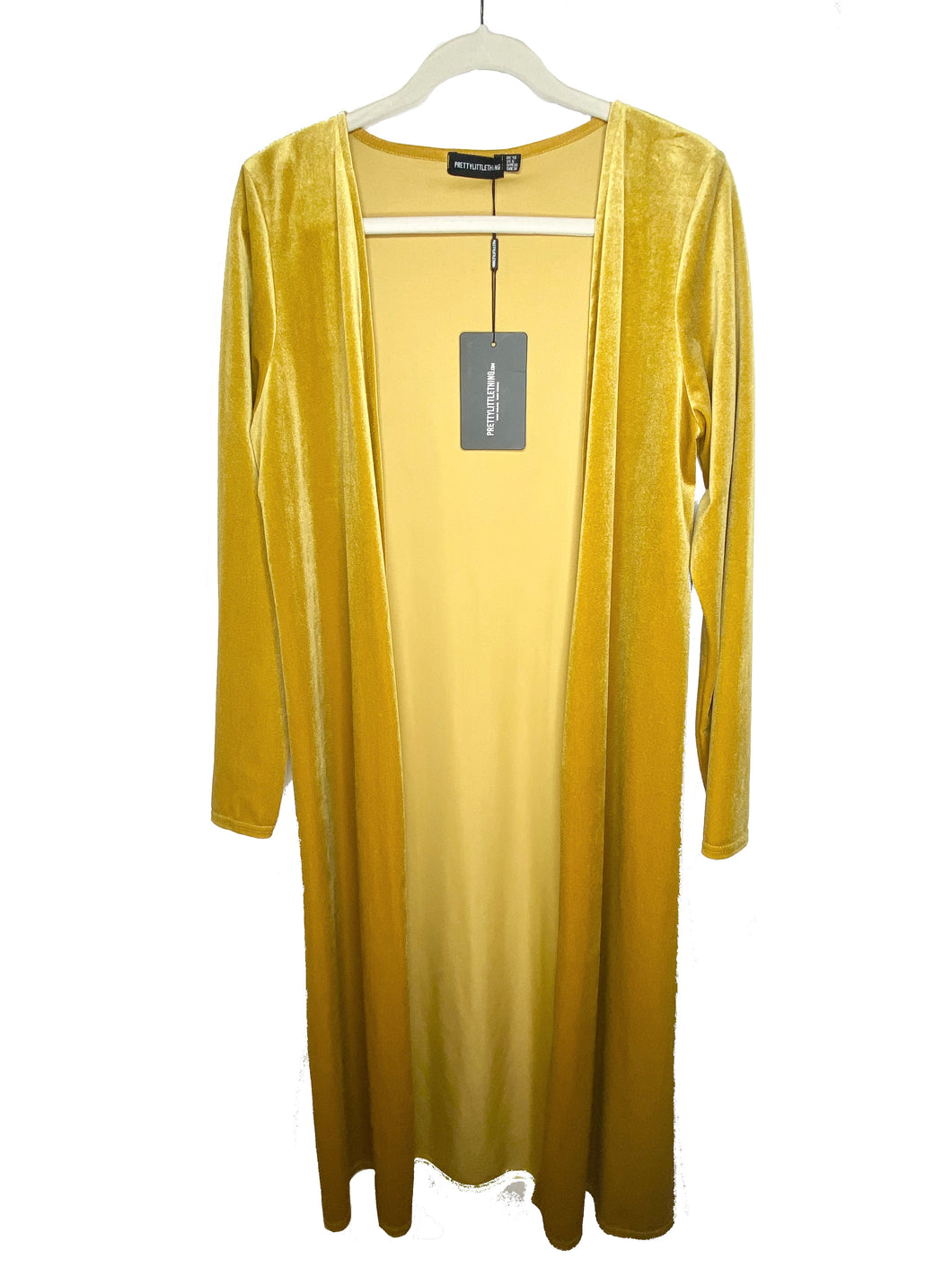 Mustard Velvet Longline Kimono (US6)