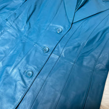 Load image into Gallery viewer, Bright Teal Paneled Leather Jacket by WORTHINGTON (L)
