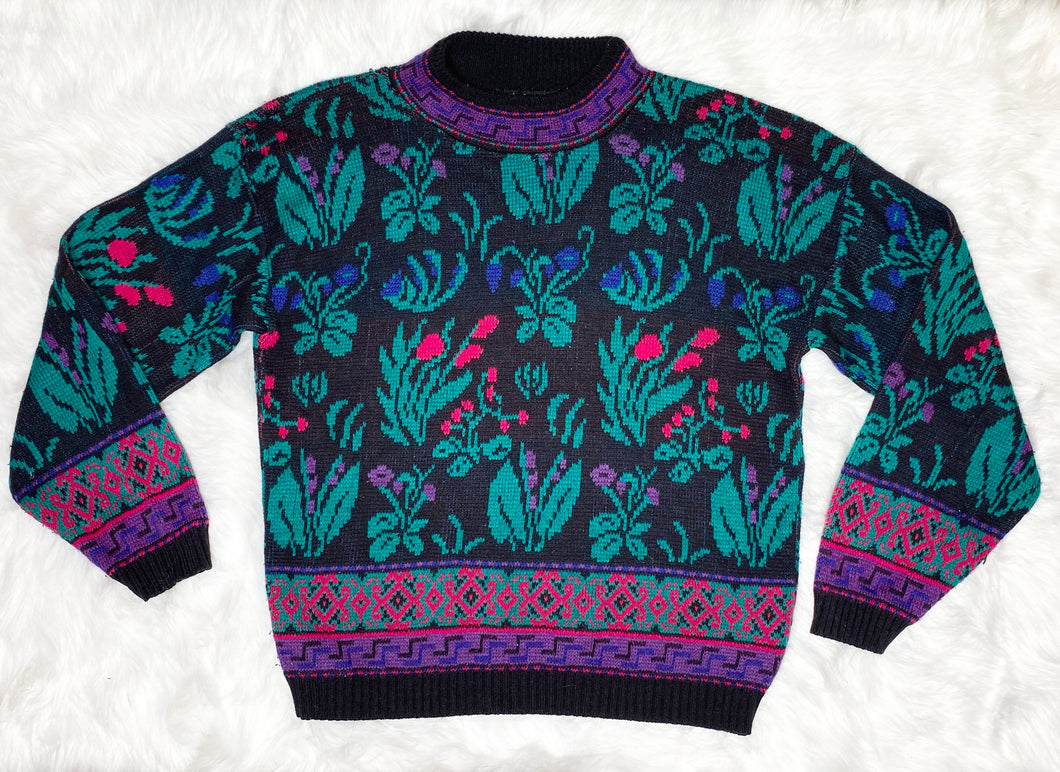 Vintage Floral Sweater by Michelle (S/M)