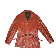 Load image into Gallery viewer, Belted, Genuine Leather Chestnut Jacket (9/10)
