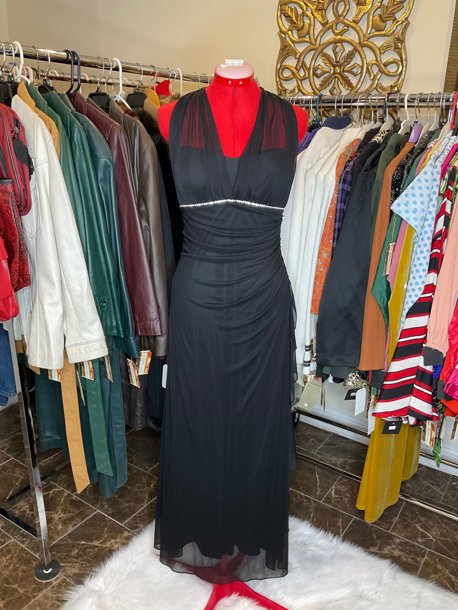 Blondie Nites By Linda Bernell Black Halter Prom Dress (US13) Blondie Nites By Linda Bernell Black Halter Prom Dress (US13)