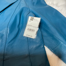 Load image into Gallery viewer, Bright Teal Paneled Leather Jacket by WORTHINGTON (L)
