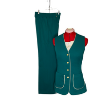 Load image into Gallery viewer, Teal Vintage Two-Piece Vest &amp; Pants Set (12)
