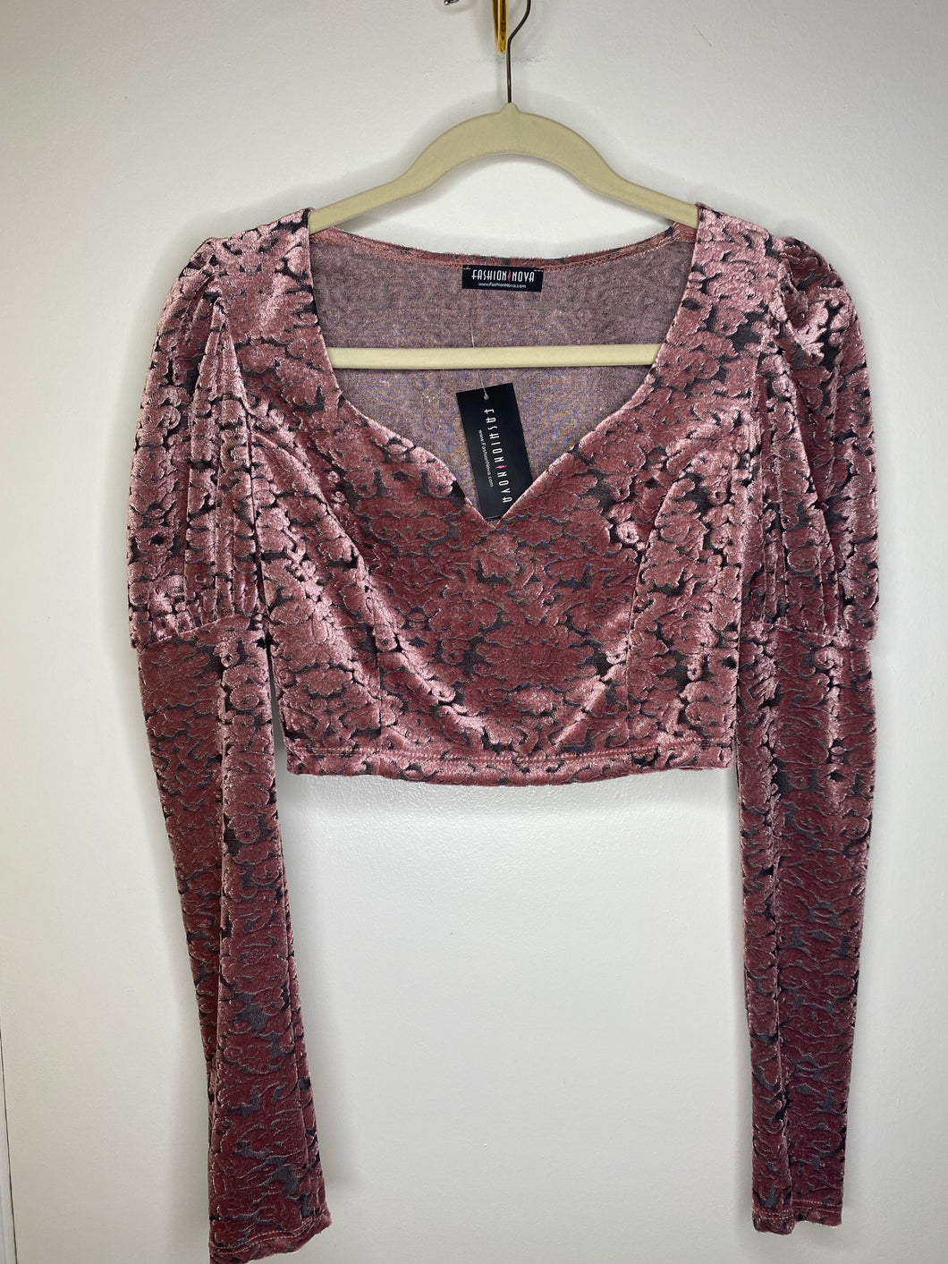 Mauve, Printed Crop Top (XS)