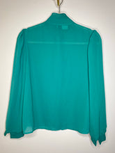 Load image into Gallery viewer, Teal Blouse w/ Pleated Ruffles (L)
