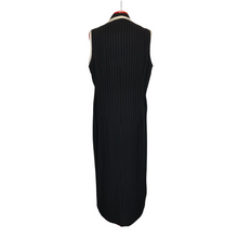Load image into Gallery viewer, Black/White Pin Stripe Long Double Breasted Vest/Dress by Danny Nicole NY (US16)
