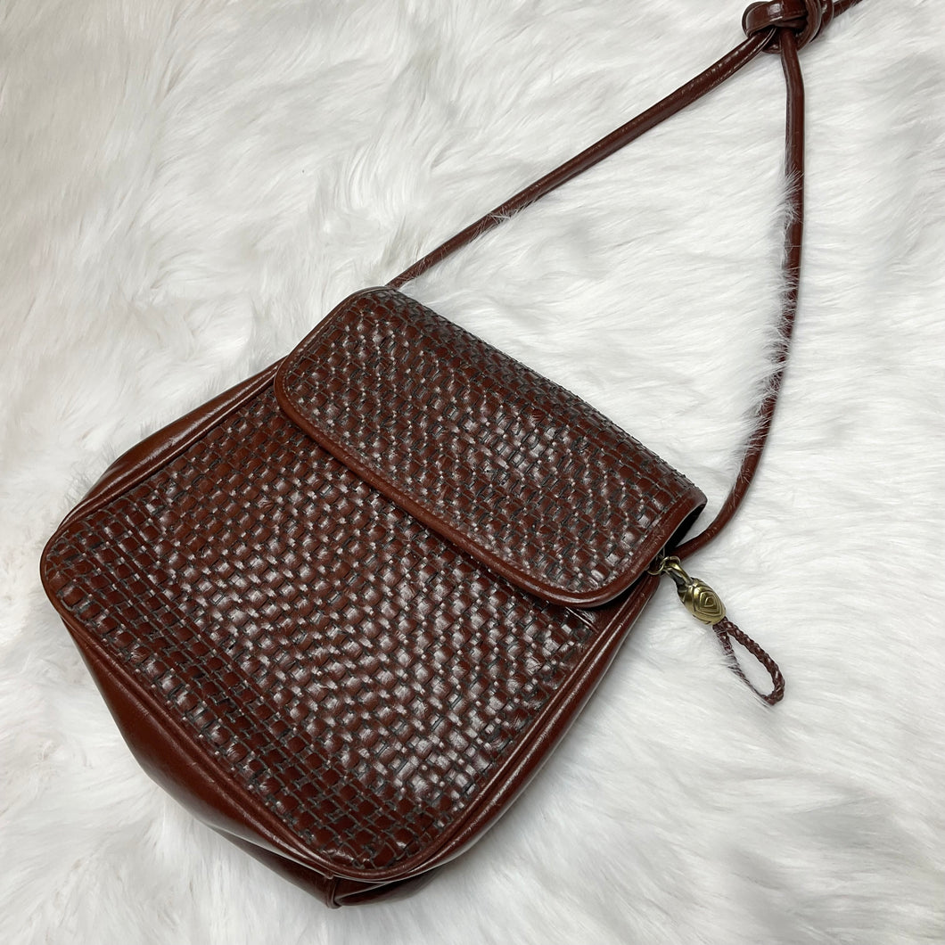 Vintage Brown Woven Leather Purse