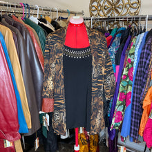 Load image into Gallery viewer, Animal Print Cardigan w/ Black Studded Collar Tank (1X)
