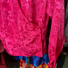 Load image into Gallery viewer, Fuchsia Floral Wrap Front Blouse (12)

