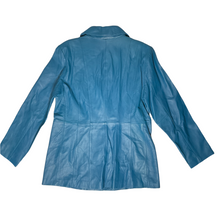 Load image into Gallery viewer, Bright Teal Paneled Leather Jacket by WORTHINGTON (L)
