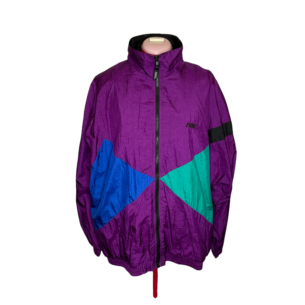 BIKE Vintage Color Block Tracksuit (Purple,Multi) (L)