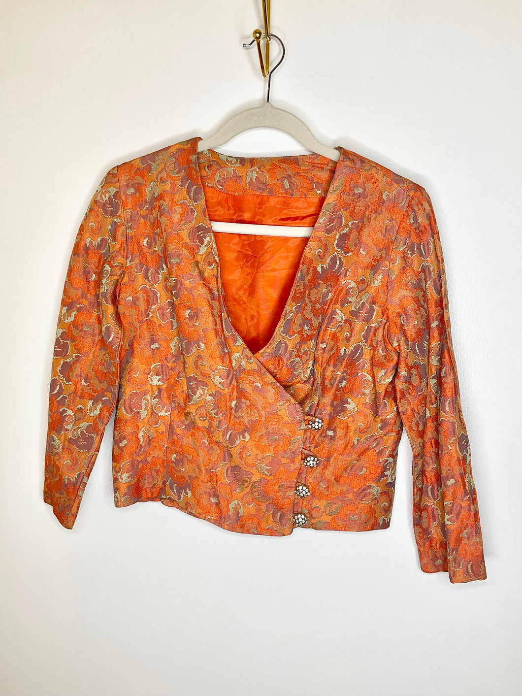 Vintage Orange/Purple Floral Blazer (S)