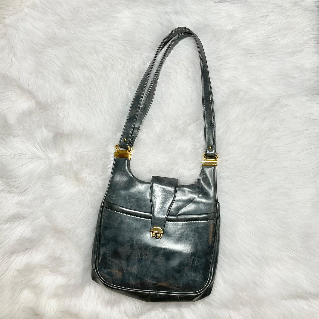 Gray Leather Vintage Purse