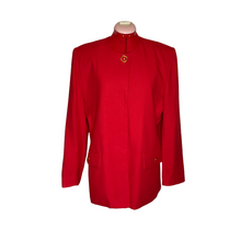 Load image into Gallery viewer, Red Two-Piece Blazer &amp; Skirt Suit by HBS LTD (US12)
