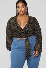 Load image into Gallery viewer, Black/Gold V-Neck Wrap Top (XL)
