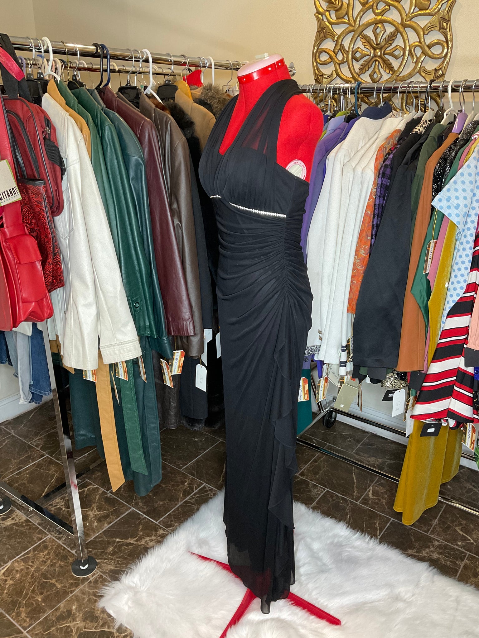Blondie Nites By Linda Bernell Black Halter Prom Dress (US13) Blondie Nites By Linda Bernell Black Halter Prom Dress (US13)