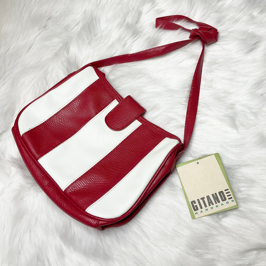 Gitano 80s Vintage Red and White Stripe Purse
