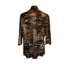 Load image into Gallery viewer, Animal Print Cardigan w/ Black Studded Collar Tank (1X)
