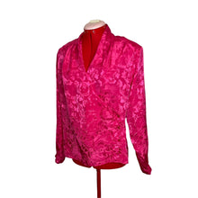 Load image into Gallery viewer, Fuchsia Floral Wrap Front Blouse (12)
