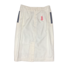 Load image into Gallery viewer, Vintage White Blazer w/ Navy Double Stripe Trim by GLORIA VANDERBILT
