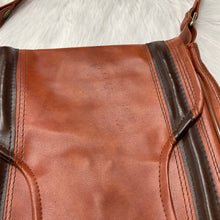 Load image into Gallery viewer, Brown Vintage Purse w/ Double Dark Brown Stripes
