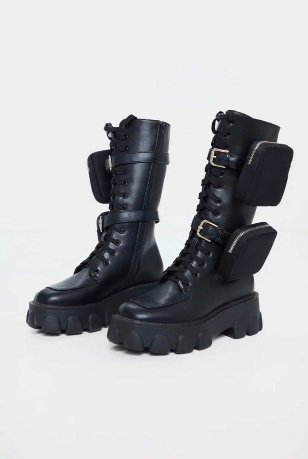 Black Combat Style/Biker Boots (US9)
