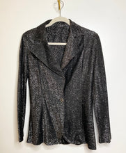 Load image into Gallery viewer, Vintage Black &amp; Silver Glitter Blazer (US7/8)
