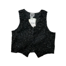 Load image into Gallery viewer, Black on Black Sequined Vintage Vest (L)
