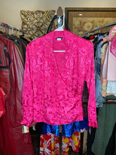 Load image into Gallery viewer, Fuchsia Floral Wrap Front Blouse (12)
