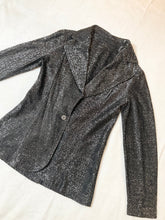 Load image into Gallery viewer, Vintage Black &amp; Silver Glitter Blazer (US7/8)
